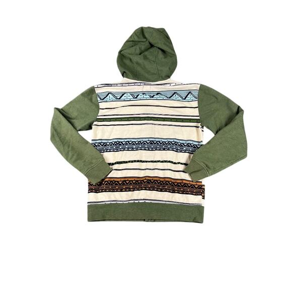 Volcom Women's Green Aztec Striped Full Zip Hoodie Jacket Size M - Picture 2 of 8